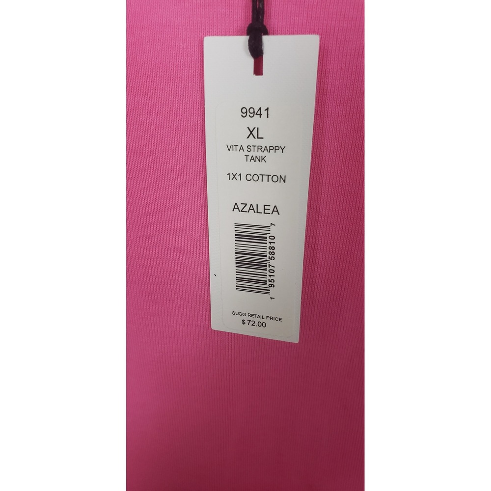 Michael Stars Vita Strappy Tank XL Azalea Pink Cotton Ribbed Casual Beach Summer - Picture 4 of 9